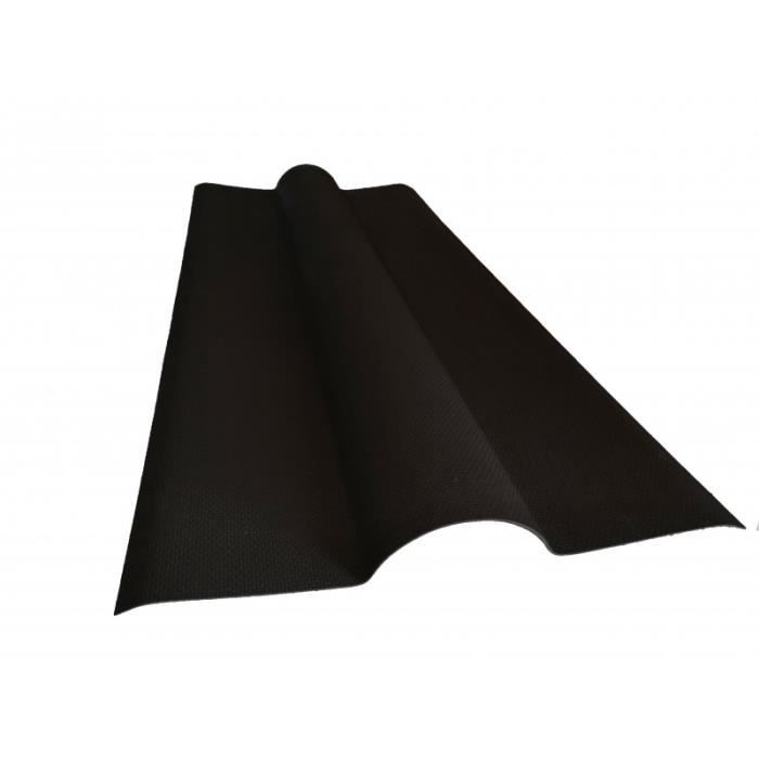 Faîtière bitumée pour toiture ondulée - L: 1 m - l: 44 cm - E: 0.1 cm - Noir