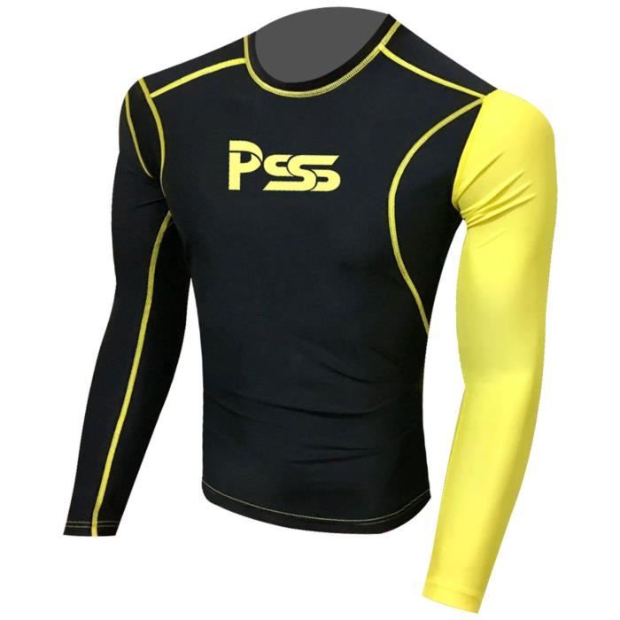 T-SHIRT THERMIQUE A COMPRESSION MANCHES LONGUES POUR MUSCULATION, CYCLISME, FITNESS…