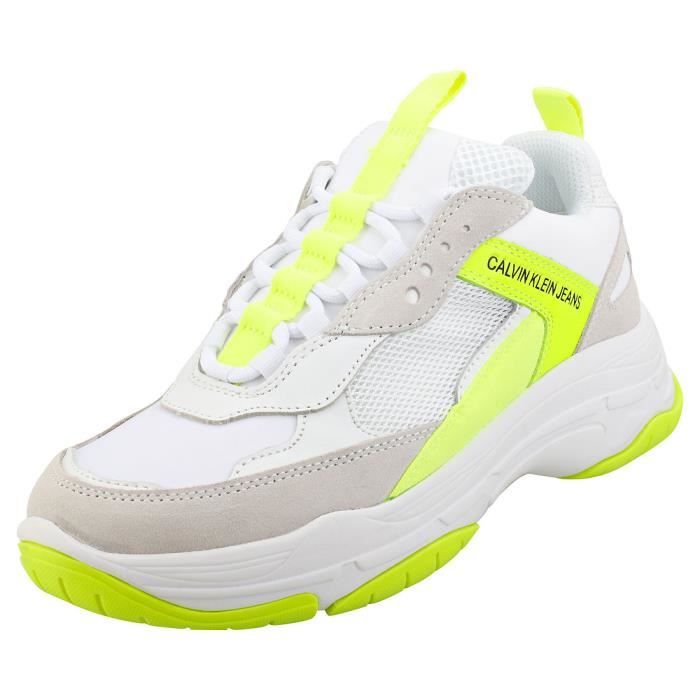 Baskets - Calvin Klein - Maya - Femme - Blanc Jaune