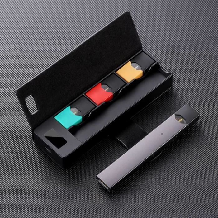 NEUFU LCD Boite de Chargeur Portable Banque de Puissance 1200mAh 3 Pods pour JUUL Noir