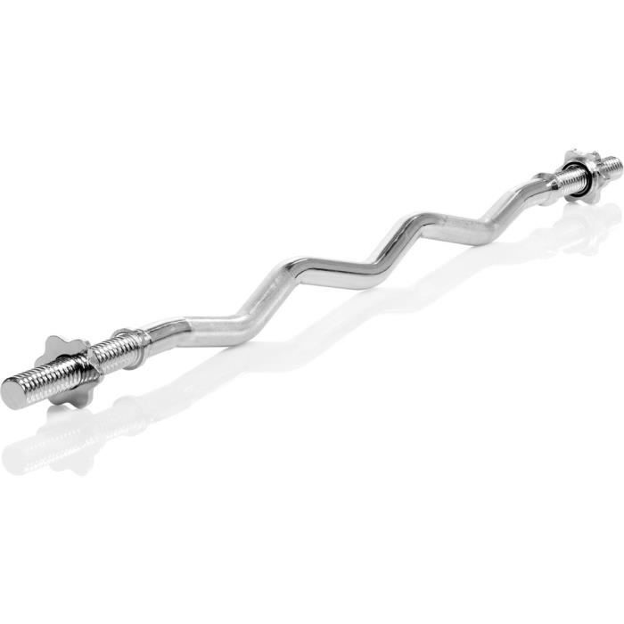 MOVIT Barre Curl professionnelle 120 cm chromée et moletée avec Vis de serrage tête étoile
