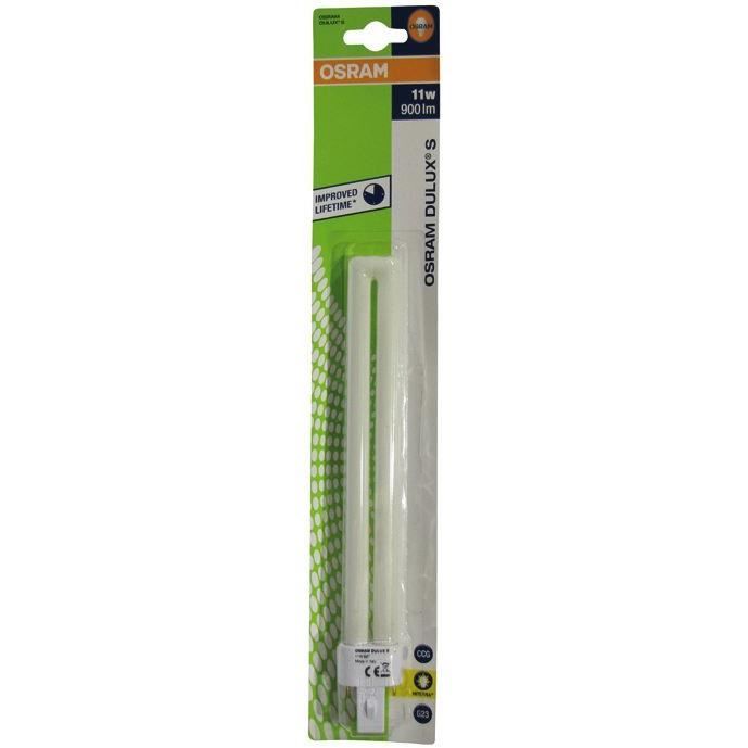 Ampoule fluocompacte Dulux S G23 - 11 W - Warm confort light - 2 500 K