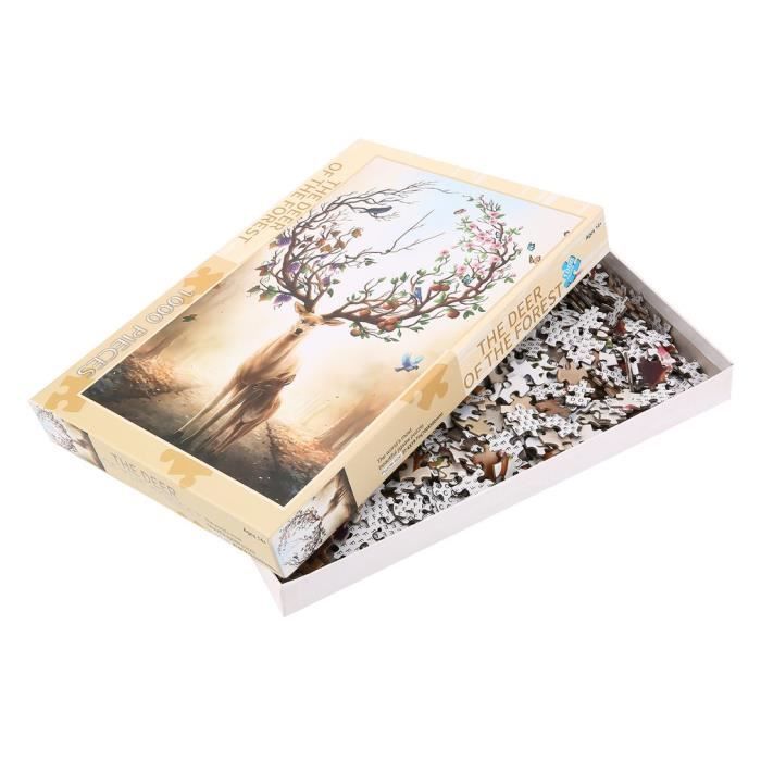 1000 pcs - Jigsaw Puzzle Jouets Éducatifs pour Enfants Adulte - Le Cerf de La Forêt - Puzzle DIY Assemblé