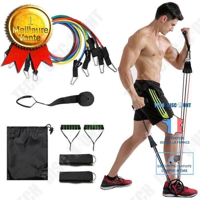 TD® Bande de Résistance Set, Bandes de Fitness Elastiques Kit avec Poignées Ancre de Porte & Sangles Pied pour Fitness Pilates Yoga