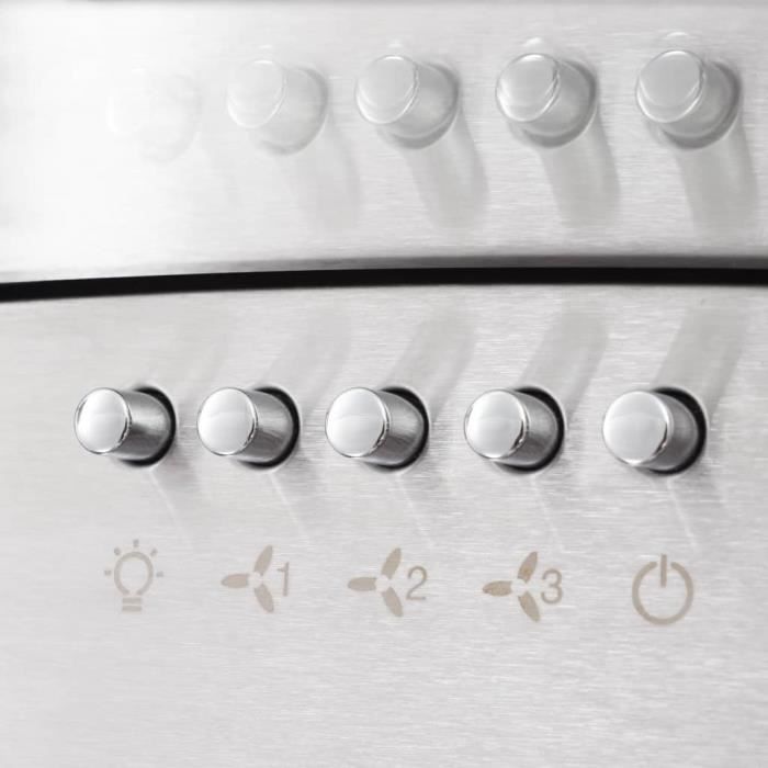 225289 - Design Furniture - Hotte murale Hotte aspirante cuisine - Hotte décorative murale Hotte Déco 60 cm Acier inoxydable 756 m³