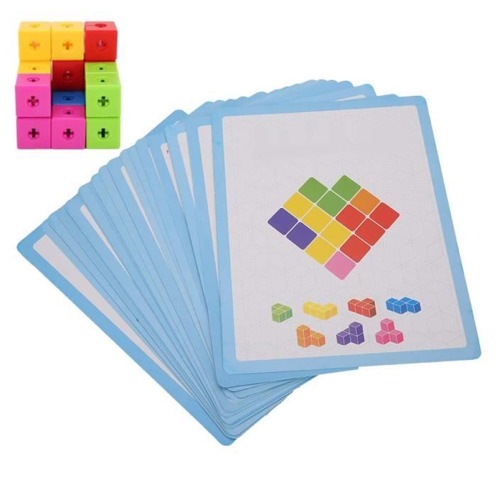 ZJCHAO Cadeau enfant Les enfants assemblent des blocs de construction briques colorées jouets éducatifs de la petite enfance 3D