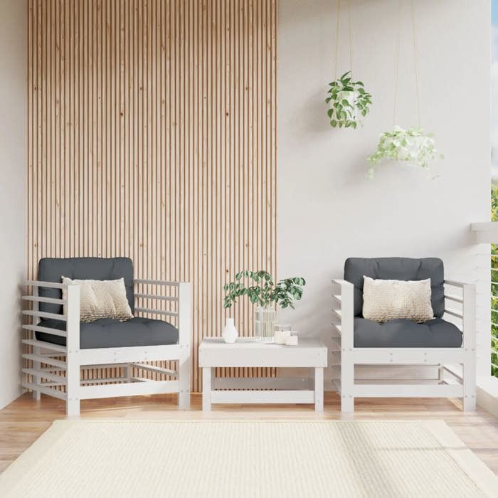 vidaXL Chaises de Jardin Bois Pin - vue 2