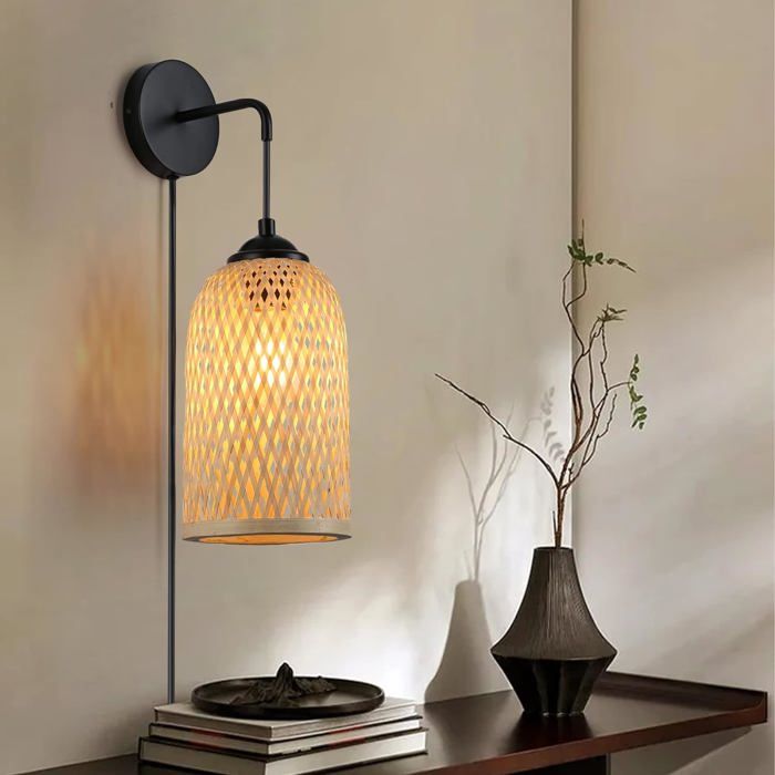 Applique murale en bambou | Rotin naturel