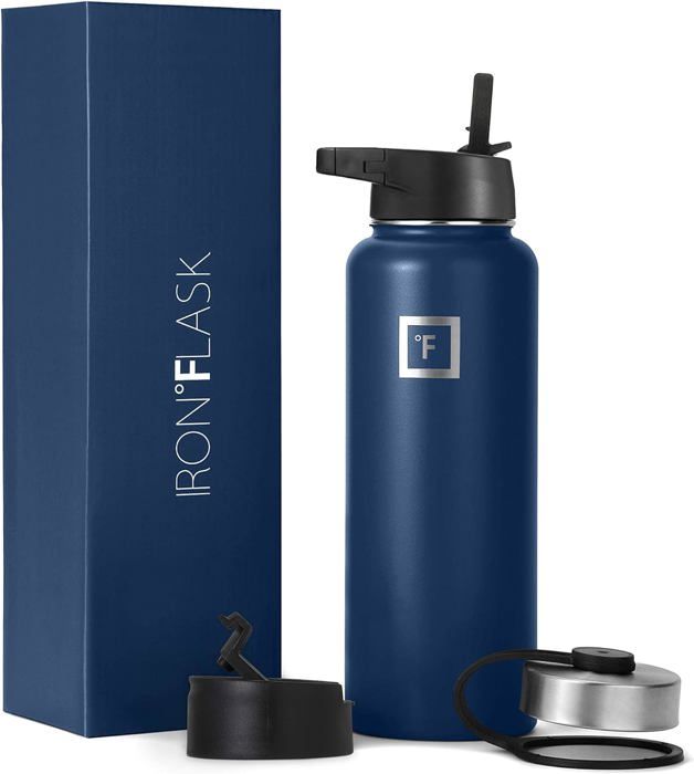 Gourde en verre 700ML Bouteille d'eau en verre avec 2 couvercles