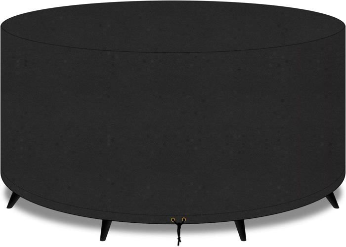 Housse De Protection Table Jardin Ronde - 183x71cm - Imperméable Et Anti-UV - 420D Oxford