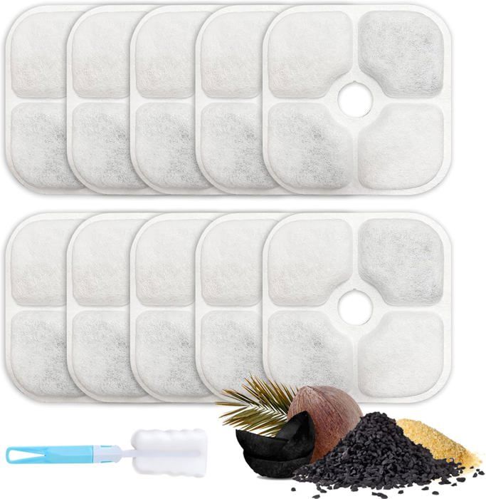 Lot De 10 Filtre Fontaine À Eau Pour Chat Catit Pet Water Fountain Filter À Boire Couches Compatible Avec Catit Pixi 2,5 L Fo[Y619]