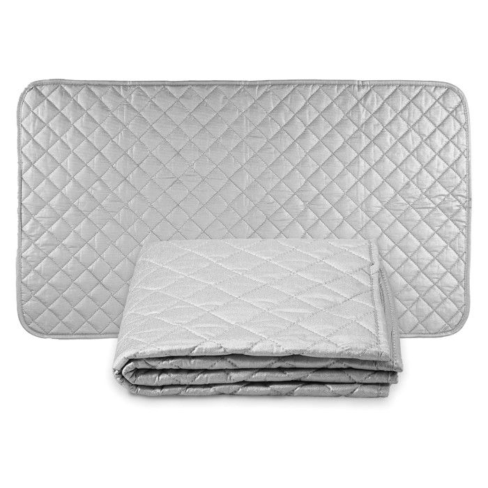 Tapis De Repassage Portable 60x55 Cm – Coussin Argent Métallique Résistant Haute Température, Pliable Et Antidérapant