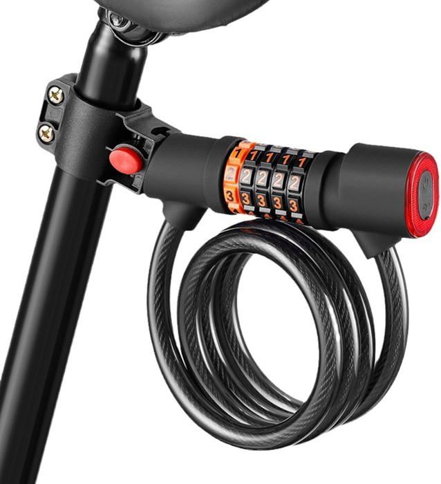 THIRARD - Antivol à combinaison Twisty, 4 chiffres, câble acier, vélo