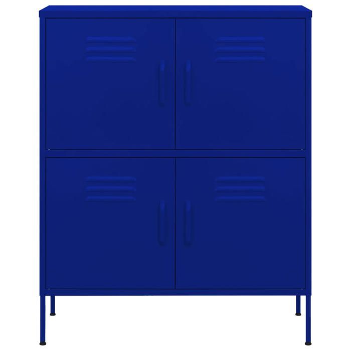 RemiseBuffet bahut commode - SUMMER - Armoire de rangement Bleu marine 80 x 35 x 1015 cm Acier JILIMAISON2025 58515386