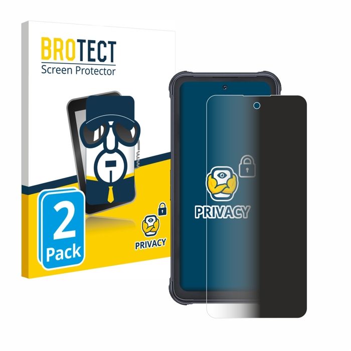 Brotect Pellicola Privacy Per Cubot King Kong 9 (2 Pezzi) – Anti-Spy, Filtro Luce Blu, Trasparente, Prodotta In Germania