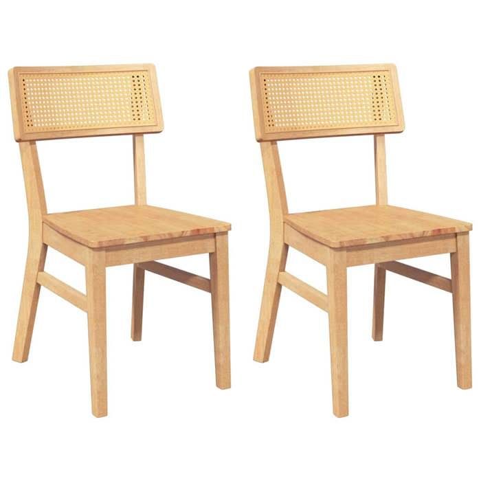 SOLO Chaises de Cuisine et Salon - 2 pcs - Fauteuil salon - bois massif caoutchouc LL1850