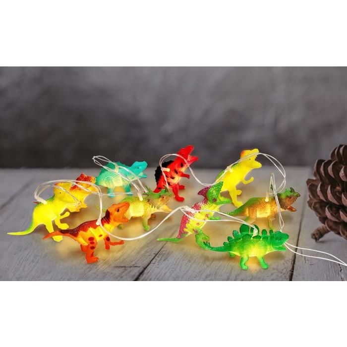 OMABETA Guirlande lumineuse LED Guirlande lumineuse féerique en forme de dinosaure 2 mètres 10 LED lampe deco meuble