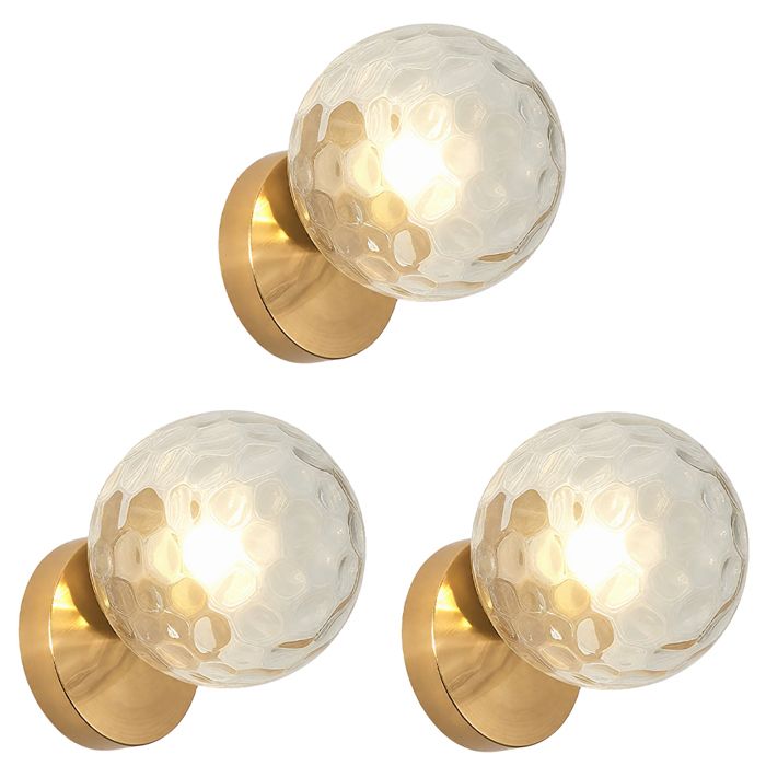 iDEGU 3x Applique Murale Moderne15cm Lampe Murale Vintage Abat-jour en Veines deau E27 Eclairage de Murale Industriel avec Base