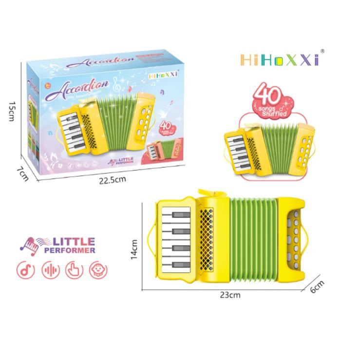 Jouet pour enfants accordéon jaune  LANGTU  stimule lintérêt pour la musique convient aux enfants âgés de 3 ans et plus