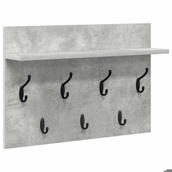 Gris Porte-manteau mural - Meuble d’Entrée pour vêtements avec étagère Gris béton 60 x 40 x 12 cm @EU264726