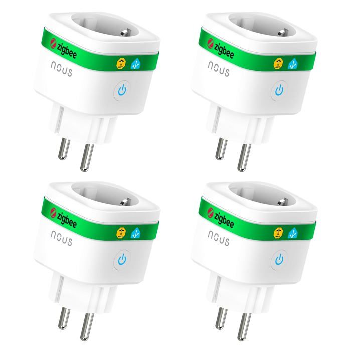 Prise connectée - NOUS - A7Z - ZigBee 3.0 - 16A - Suivi énergie - Pack 4