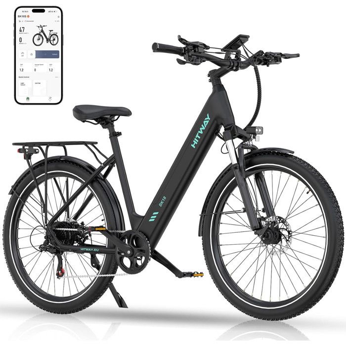 HITWAY V&eacute;lo Electrique VAE Noir, VTT &eacute;lectrique, 27.5"" Ville E-Bike, Batterie au Lithium Amovible 36V13AH, Shimano 7 Vitesses