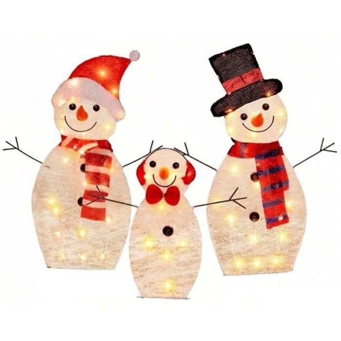 Bonhomme de Neige Lumineux Décoration de Jardin de Noël Décoration de Noël Bonhomme de Neige pour une Décoration Lumineuse de Jar