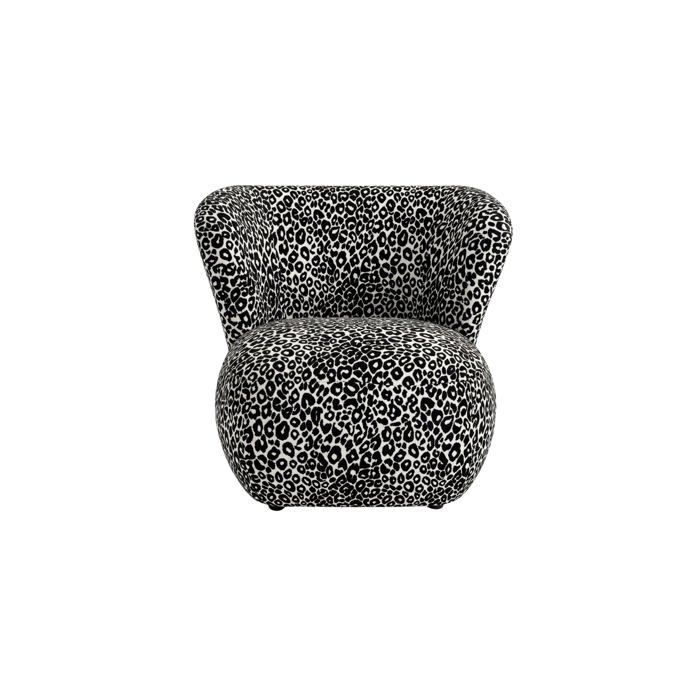 CAPRI - Fauteuil tissu imprimé animalier - Blanc CAPRI - Fauteuil tissu imprimé animalier - Blanc