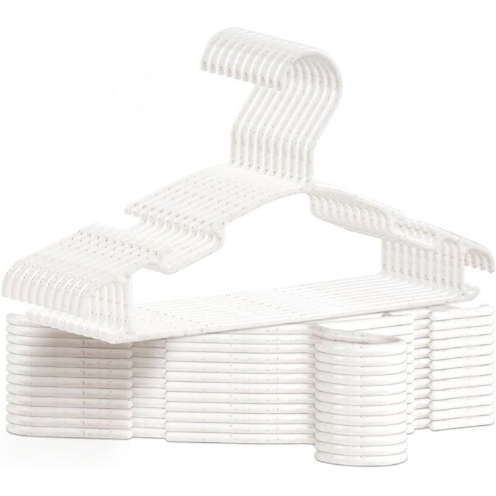 Cintres bébé écologiques - VETOBIOL - Lot de 54 pièces - Paille de blé et polypropylène recyclé - Anti-glisse
