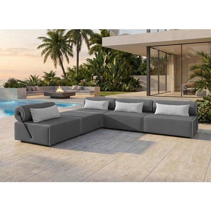 Salon dangle de jardin en bois BALI L 336 x 326 cm – gris foncé Salon dangle de jardin en bois BALI L 336 x 326 cm – gris foncé