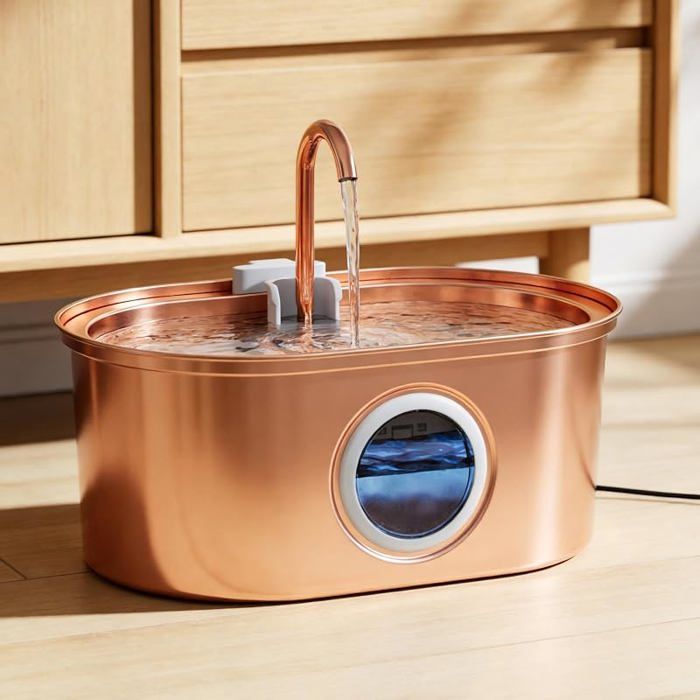 Fontaine à Eau Chat 32L en Acier Inoxydable avec Filtre  Pompe silencieuse 25 dBdesign robinetFontaine pour chat