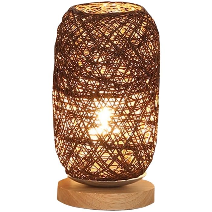 Lampe de chevet tissée - Aueq - avec LED rechargeable Lampe bureau USB Éclairage décoratif pour salons chambres à coucher chaleureux