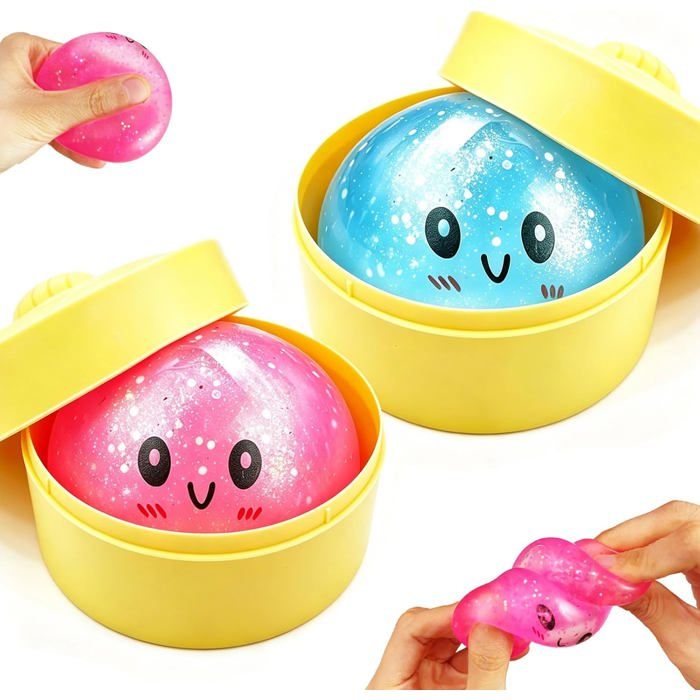 Glitter Dumpling Squishy 2PCS Pink & Blue Super Slow Rising TPR Stress Relief Toy Dumpling Squishy Mystery Box for Adults Kids Glitter Dumpling Squishy 2PCS Pink & Blue Super Slow Rising TPR Stress Relief Toy Dumpling Squishy Mystery Box for Adults Kids
