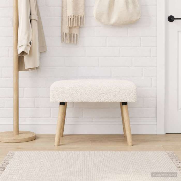 Meuble de couloir - banc Uni Crème 60x40x45 cm Bouclé - design élégant - pour maison(19169）