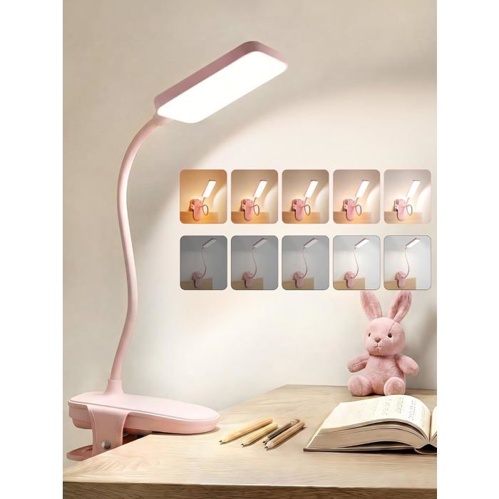 Lampe de Chevet Enfant9 Luminosité+5 Couleurs Lampe de Bureau LED Batterie de 4000mAhLampe de Lecture Rechargeable450 Lumens