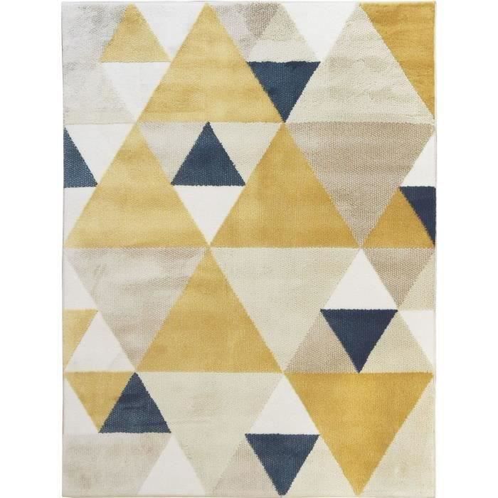 Tapis de salon 250 x 300 cm bleu jaune - Cdiscount