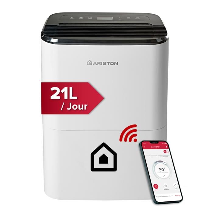 Ariston Deos 21S NET WiFi Déshumidificateur Portable Haut de gamme avec Réservoir Contrôle Électronique du niveau dHumidité Silencieux - vue 8