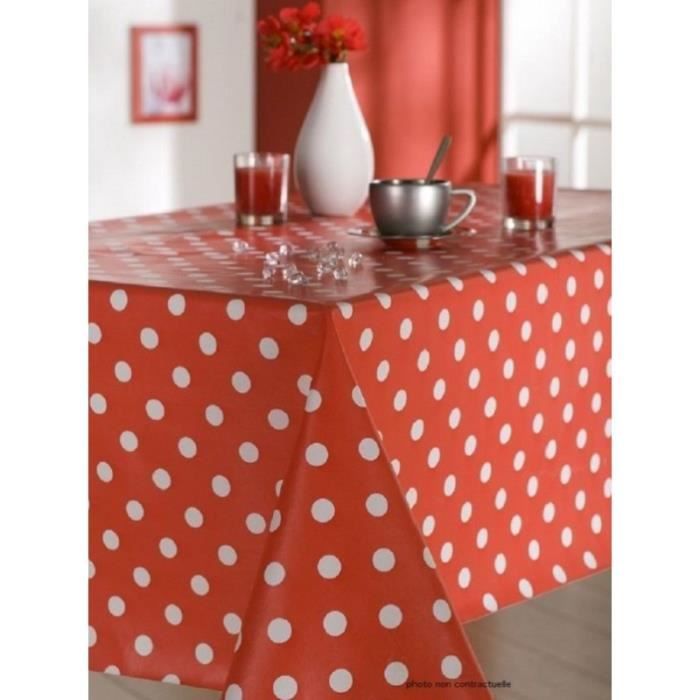 Nappe En Toile Ciree Ronde 180 Cm Martin Pois Rouge Achat Vente Nappe De Table Cdiscount