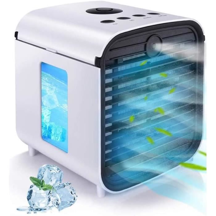 Climatiseur Mobile Portable 5 En 1 - Refroidisseur D'air, Ventilateur, Humidificateur - USB, 3 Vitesses, 2 Modes Brume - Pour Chambre Et Bureau