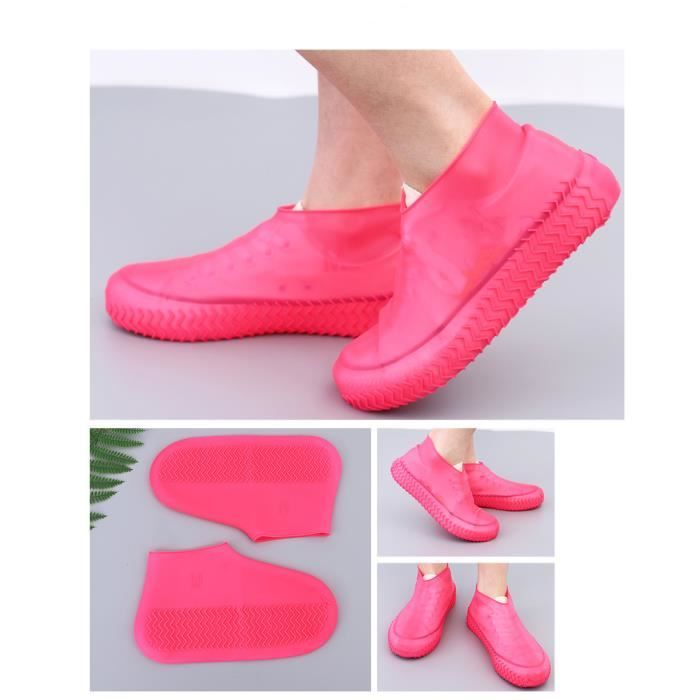 Rouge S Couvre chaussures en caoutchouc pour hommes et femmes Chaussettes impermeables Reutilisables C Cdiscount