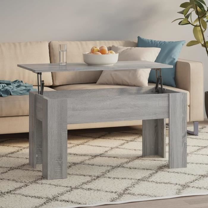 VidaXL Table Basse Extérieure Aluminium 90x50x40 Cm - Table D'Appoint Jardin Patio Avec Dessus Rabattable