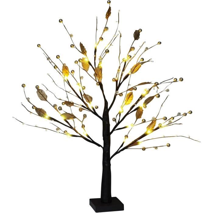 Arbre De Noël Lumineux Vintage Avec Oiseau Cardinal Rouge - 53 Cm, LED USB, Décoration De Table