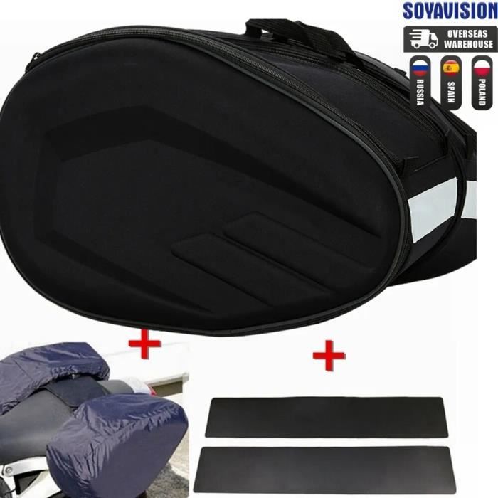 Sacoche De Selle Moto Gauche Evomosa - Cuir Synthétique - Étanche - 29x15x24cm - Portefeuille, Téléphone...