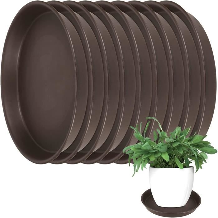 ECOESPTI Lot De 12 Soucoupes Rondes En Plastique Durable De 15 ECOESPTI Lot De 12 Soucoupes Rondes En Plastique Durable De 15