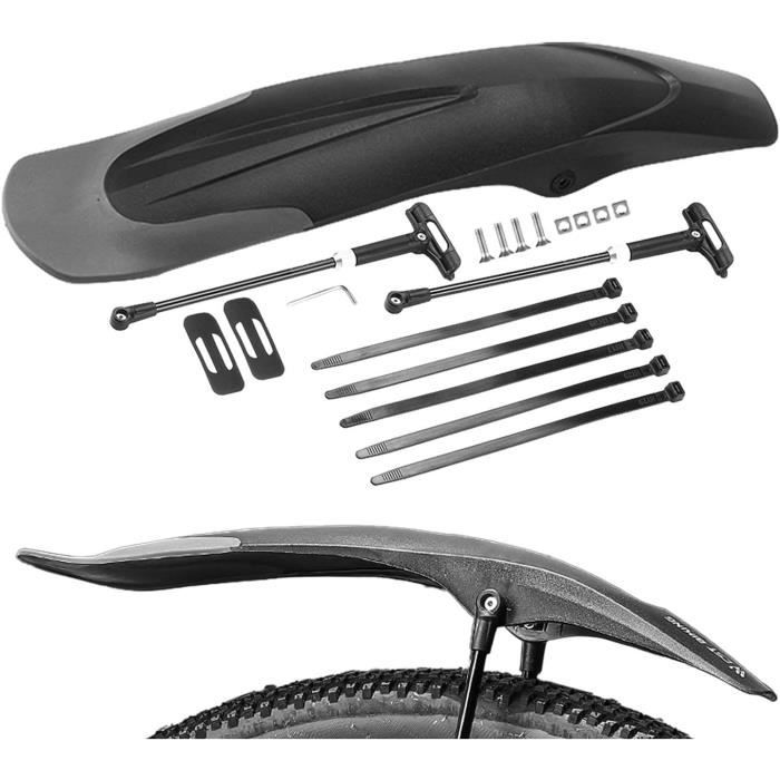 Garde-boue VTT Flexible – Compatible Roues 20 à 29 Pouces – Kit Avant/arrière Avec Colliers – Léger En PP, Look Carbone