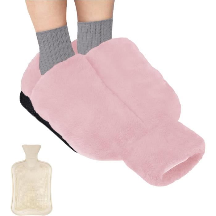 Chauffe-pieds Bouillotte Vivezen 3 Litres - Housse Douce Déhoussable Antidérapante | Pour Maison, Bureau, Voiture - Taille 38-45