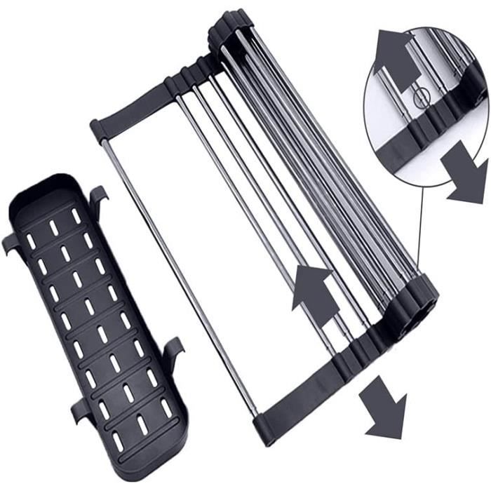 Séchoir Vaisselle Énroulable Égouttoir Roulant Egouttage Etagère