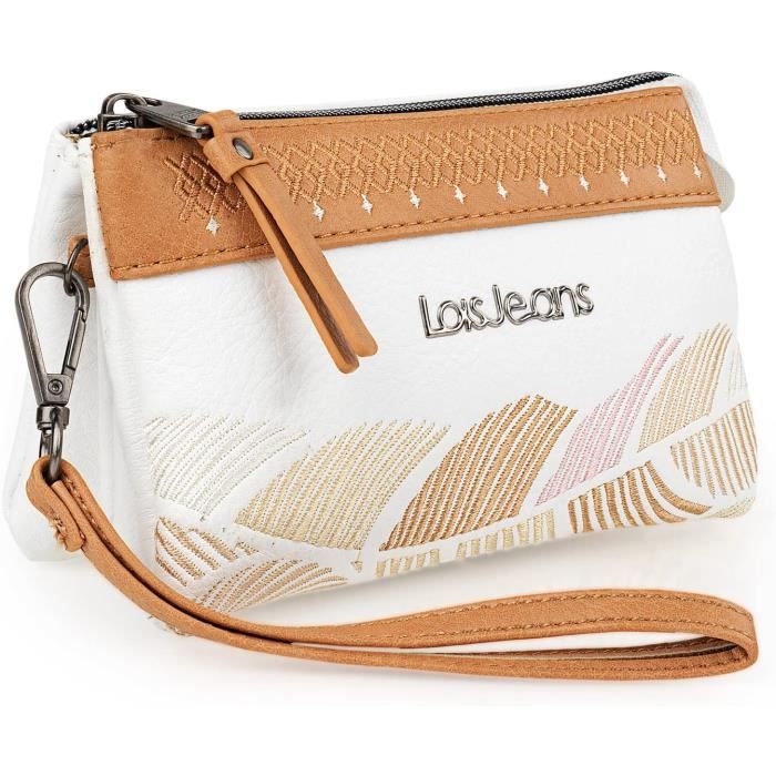 Porte monnaie femme elegant blanc Pochettes et sac a main assortis Blanc Cdiscount Bagagerie Maroquinerie