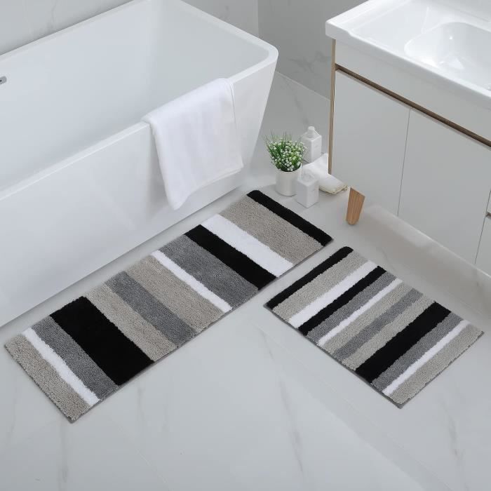 Tapis Bain Antidérapant Chenille, Absorbant, Lavable Machine, Salle De Bain/Douche, Tapis WC Rose 40x60cm - Maison