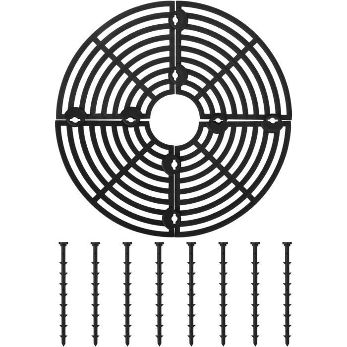 Lot De 4 Grilles De Protection Pour Pots De Fleurs - Diamètre 40 Cm, Réglables - Empêche Les Chats/animals De Gratter La Terre - 6